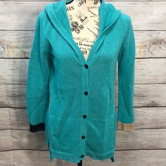 Barbara Wells Studio Hood Cardigan Sweater Linen Size XS - Picture 1 of 10